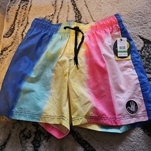 Body GloveTie-Dye Multicolor Swim Trunks with Drawstring Large New